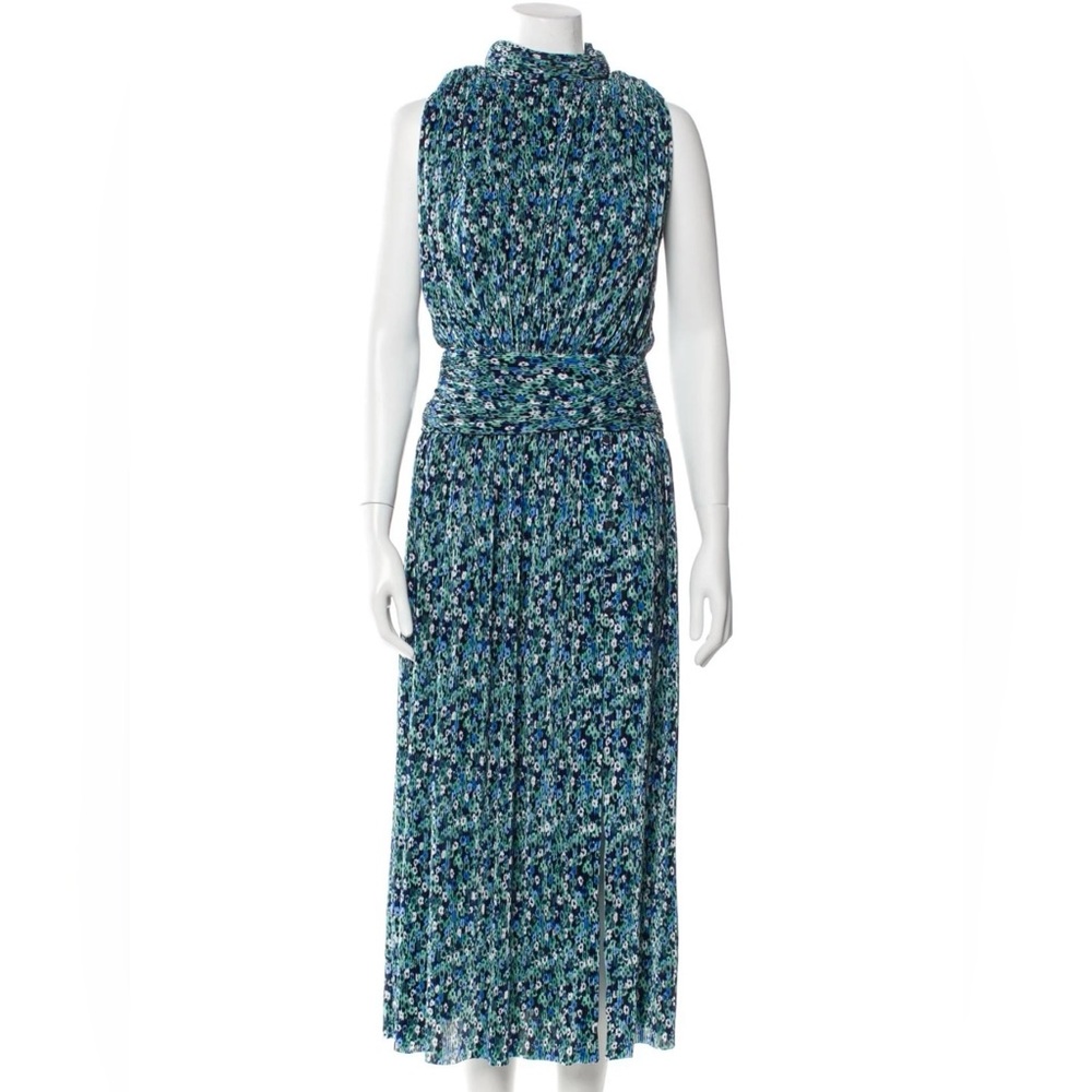 Sabina Musayev Blue Floral Midi Dress